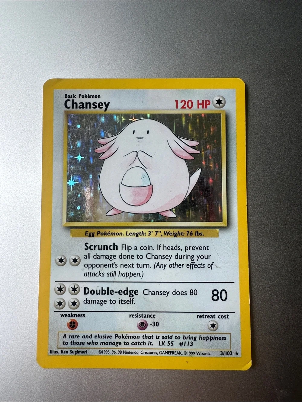 Chansey Holo Pokémon Card (3/102)